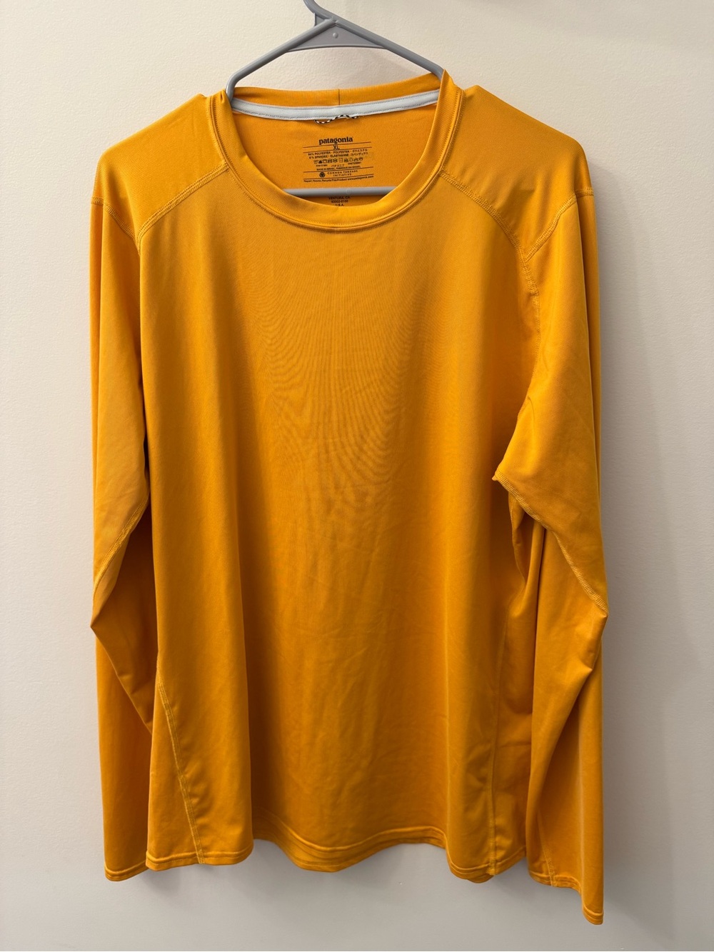 Patagonia Men's Long-Sleeve Crewneck in Mustard Yellow